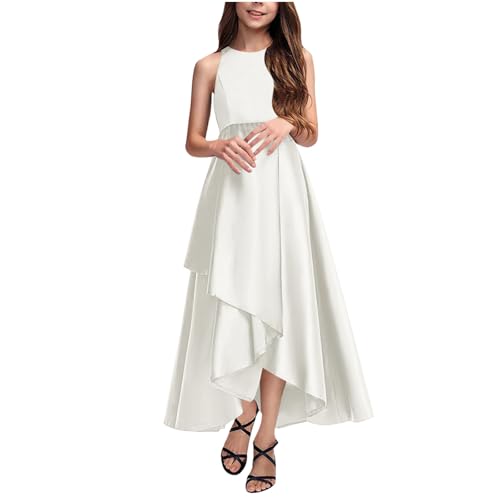 KQIVAM Prinzessin Kleid Mädchen Abendkleid für Hochzeit Brautjungfer Blumenmädchen Geburtstag Party Jugendweihe Fasching Cocktail Dance Ballkleid 4-14 Jahre von KQIVAM