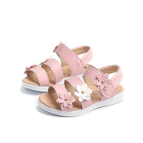 KQIVAM Sandalen Für Mädchen, Leder Sommer Schuhe Girl Sandal Leicht Sandaletten Sommerschuhe Slide Mädchenschuhe Slingback Strandsandalen 21-37 von KQIVAM