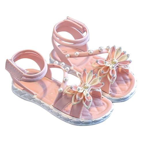 KQIVAM Sandalen Für Mädchen, Leder Sommer Schuhe Girl Sandal Leicht Sandaletten Sommerschuhe Slide Mädchenschuhe Slingback Strandsandalen 21-37 von KQIVAM