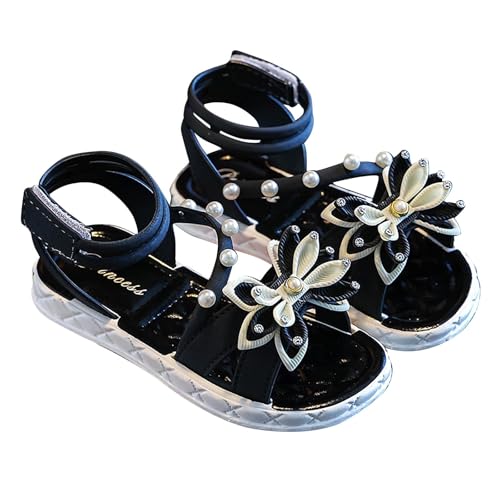 KQIVAM Sandalen Für Mädchen, Leder Sommer Schuhe Girl Sandal Leicht Sandaletten Sommerschuhe Slide Mädchenschuhe Slingback Strandsandalen 21-37 von KQIVAM