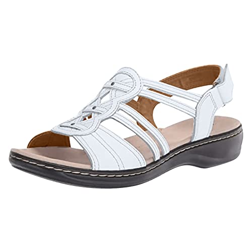KQIVAM Sandalen Orthopädische Damen Sommer Waschbare Slingback Atmungsaktiv Slide Sport Freizeitsandale mit Weiche Fussbett Bequem Sommerschuhe Casual Mode Sandale Plateau Sandalen von KQIVAM
