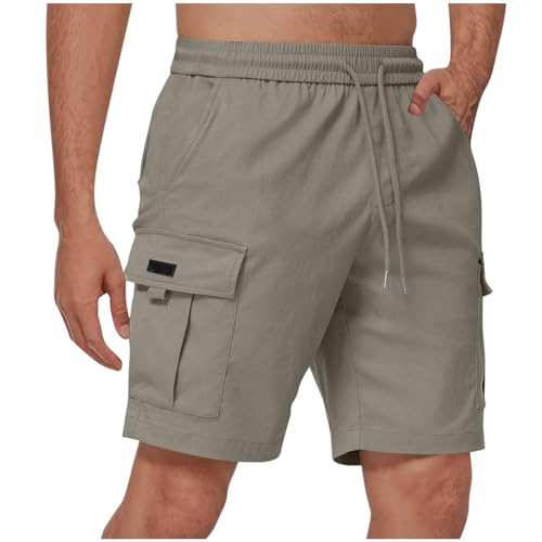 KQIVAM Sporthose Herren Kurz - Kurze Hosen Herren, Laufshorts Männer Sommer Baumwolle Jogginghose Fitnesshose Sport Sportshorts Bermuda Shorts Hose Trainingshose Tennishose Cargohose Freizeithose von KQIVAM