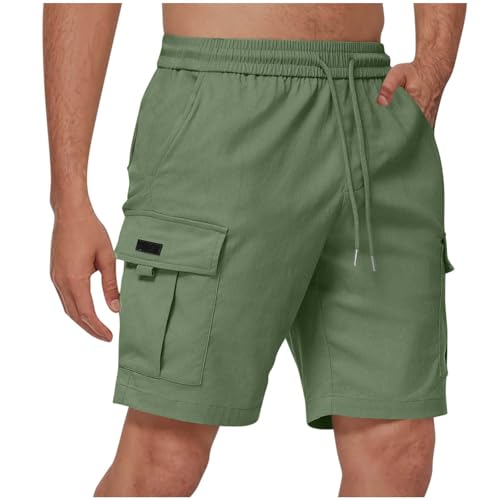 KQIVAM Sporthose Herren Kurz - Kurze Hosen Herren, Laufshorts Männer Sommer Baumwolle Jogginghose Fitnesshose Sport Sportshorts Bermuda Shorts Hose Trainingshose Tennishose Cargohose Freizeithose von KQIVAM