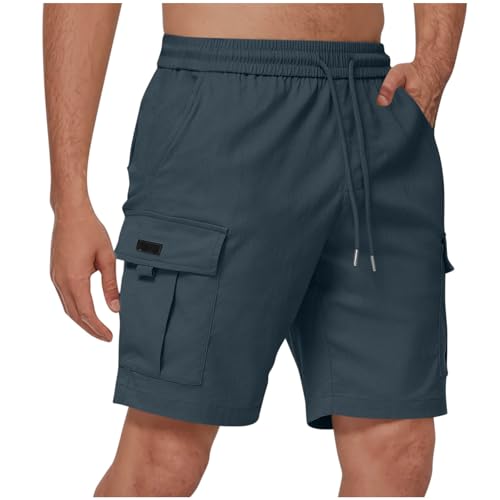 KQIVAM Sporthose Herren Kurz - Kurze Hosen Herren, Laufshorts Männer Sommer Baumwolle Jogginghose Fitnesshose Sport Sportshorts Bermuda Shorts Hose Trainingshose Tennishose Cargohose Freizeithose von KQIVAM