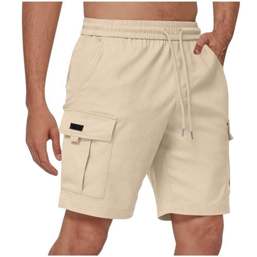 KQIVAM Sporthose Herren Kurz - Kurze Hosen Herren, Laufshorts Männer Sommer Baumwolle Jogginghose Fitnesshose Sport Sportshorts Bermuda Shorts Hose Trainingshose Tennishose Cargohose Freizeithose von KQIVAM