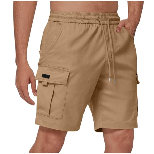 KQIVAM Sporthose Herren Kurz - Kurze Hosen Herren, Laufshorts Männer Sommer Baumwolle Jogginghose Fitnesshose Sport Sportshorts Bermuda Shorts Hose Trainingshose Tennishose Cargohose Freizeithose von KQIVAM
