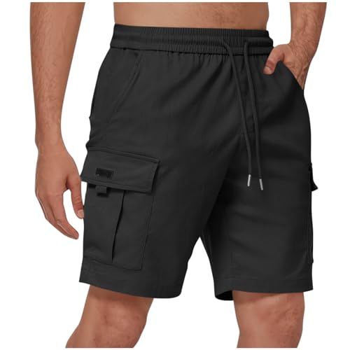KQIVAM Sporthose Herren Kurz - Kurze Hosen Herren, Laufshorts Männer Sommer Baumwolle Jogginghose Fitnesshose Sport Sportshorts Bermuda Shorts Hose Trainingshose Tennishose Cargohose Freizeithose von KQIVAM