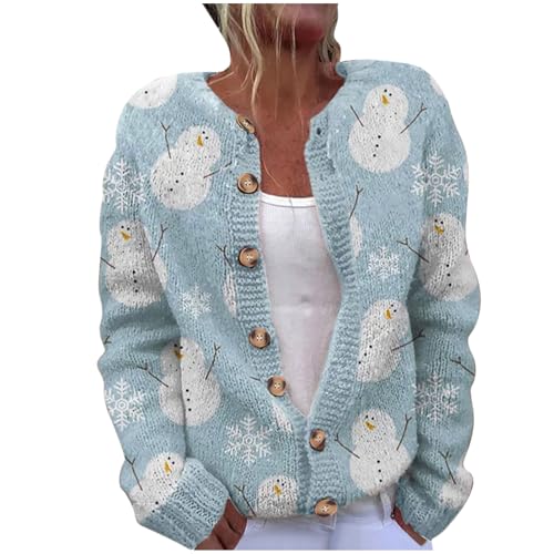 KQIVAM Weihnachts Strickjacke Pullover Damen Blitzangebote Weihnachtsjacke Weihnachten Gestricktes Pullover Lustige Cardigan Schön Weihnachtsmotiv Ugly Christmas Sweater Weihnachtspullover Sweatshirt von KQIVAM