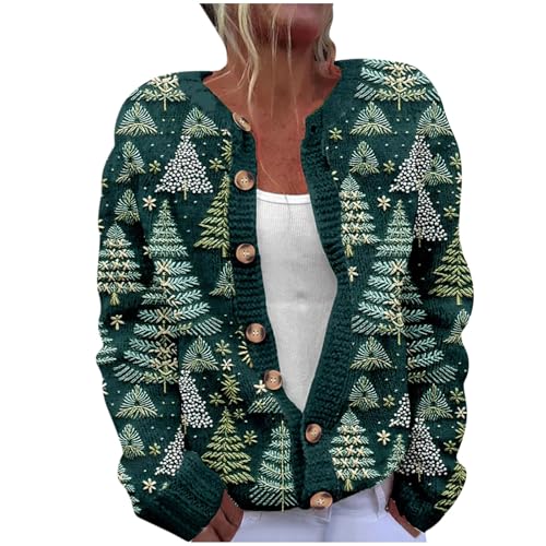 KQIVAM Weihnachts Strickjacke Pullover Damen Blitzangebote Weihnachtsjacke Weihnachten Gestricktes Pullover Lustige Cardigan Schön Weihnachtsmotiv Ugly Christmas Sweater Weihnachtspullover Sweatshirt von KQIVAM