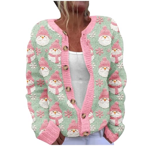 KQIVAM Weihnachts Strickjacke Pullover Damen Blitzangebote Weihnachtsjacke Weihnachten Gestricktes Pullover Lustige Cardigan Schön Weihnachtsmotiv Ugly Christmas Sweater Weihnachtspullover Sweatshirt von KQIVAM