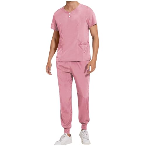 Kasacks Herren 2-Teiliges Set Medizinische Uniform medizinische uniform Set mit Kasack und Hose Kasack Pflege Set Sommer Stretch Schlupfhemd Schlupfhose Schrubb-Set Medizinische Berufsbekleidung Kasacks Herren 2-Teiliges Set Medizinische Uniform medizinische uniform Set mit Kasack und Hose Kasack Pflege Set Sommer Stretch Schlupfhemd Schlupfhose Schrubb-Set Medizinische Berufsbekleidung von KQIVAM