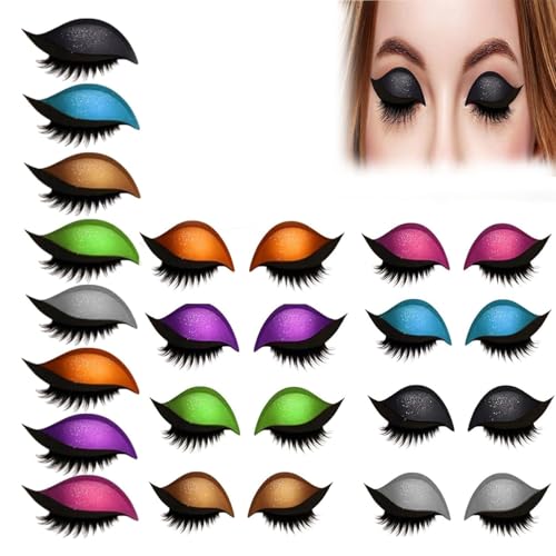 Lazy Eye Shadow Eyelash Patch, 2-in-1 Eyeshadow Eyelashes Makeup Stickers, Reusable Self-Adhesive Eyeliner & Lashes, Waterproof Lazy Makeup Tool for All Eye Shapes von KQMAXXZZ