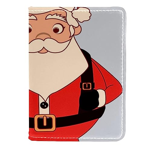 KQNZT Impfpasshülle Kartenetui Lederschutzhülle Reisebrieftasche,Frohe Weihnachten Santa Cartoon von KQNZT