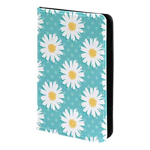 KQNZT Pass- und Impfkartenhalter Combo, Passhalter mit Kartenschlitz, Passport Wallet, Passport Case,Diasy Sommerblume mit Blumen von KQNZT