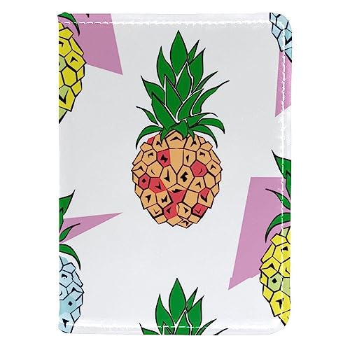 KQNZT Pass- und Impfkartenhalter Combo, Passhalter mit Kartenschlitz, Passport Wallet, Passport Case,Tropische Frucht Ananas modern von KQNZT