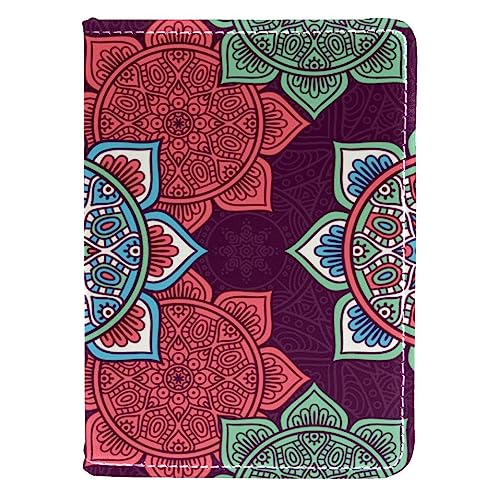 KQNZT Reisepasshülle Brieftasche PU-Leder Kartenetui Reisezubehör für Damen Herren,Marokkanisches Muster Vintage ethnische Blume von KQNZT