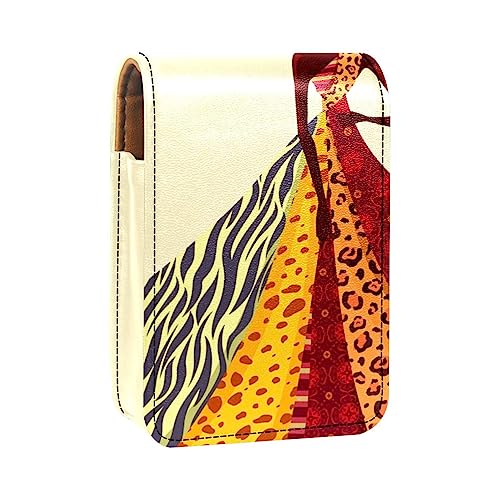 Lippenstift-Etui mit Spiegel für Geldbörse, tragbar, Mini-Make-up-Tasche, Reise-Kosmetiktasche, Kunstleder-Lippenstift-Etui, Halter für Frauen, Damen, Geschenke,Schönes afrikanisches Mädchen von KQNZT