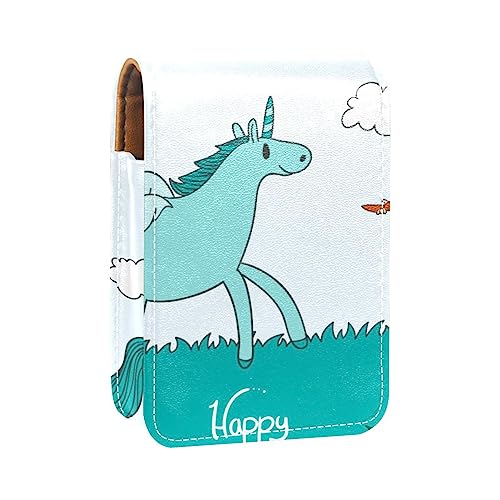 Make-up-Lippenstift-Etui für den Außenbereich, Mini-Tasche, Reise-Kosmetiktasche,Einhorn Cartoon Mädchen von KQNZT