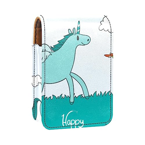 Make-up-Lippenstift-Etui für den Außenbereich, Mini-Tasche, Reise-Kosmetiktasche,Einhorn Cartoon Mädchen von KQNZT