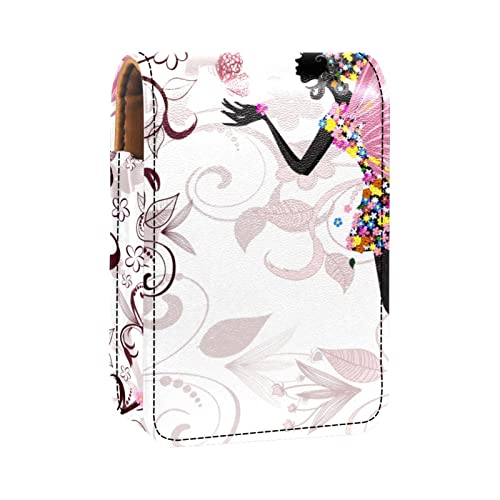 Make-up-Lippenstift-Etui für den Außenbereich, Mini-Tasche, Reise-Kosmetiktasche,Mädchen Stiefmütterchen Vintage Kunst Märchen von KQNZT