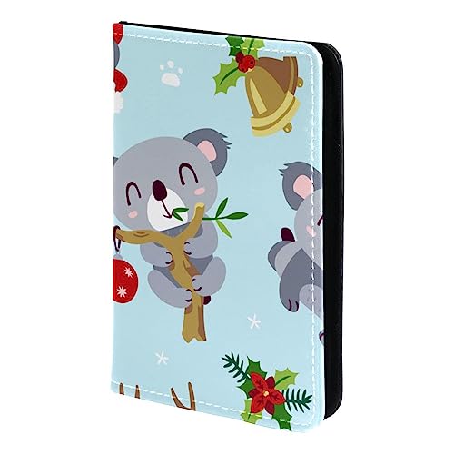 Passhülle, Passhülle Kartenfächer, niedliche Passhülle für Damen Herren,Cartoon Tier Koala Weihnachten schön von KQNZT