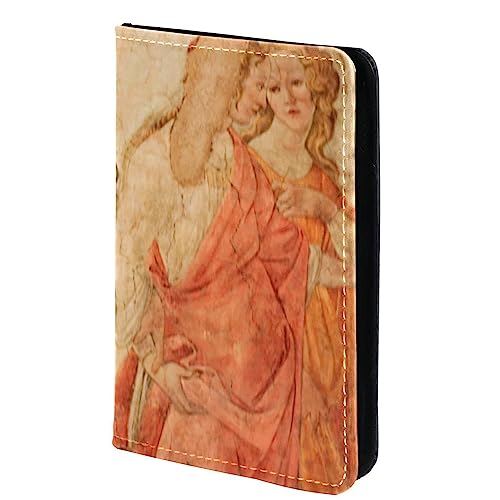 Reisepasshülle Brieftasche PU-Leder Kartenetui Reisezubehör für Damen Herren,Klassische Ölgemälde Kunst Elegante Mädchen von KQNZT