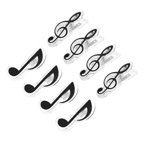 KQOZG 8 Stück Notenklammern Musik Clip, Notenhalter Klavier Druck Clip, Buch Seite Clip, Musik Hinweis Clip, Notenständer aus Kunststoff, Musik Buch Seite Klammern von KQOZG