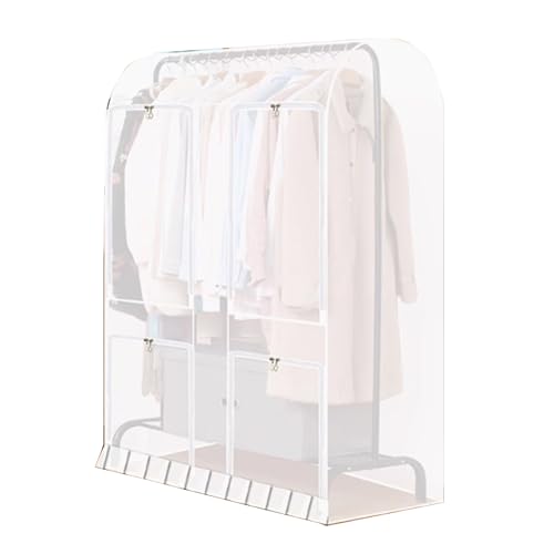 Transparente KleiderstäNder-Abdeckung, Staubdichte KleiderstäNder-Abdeckung Mit Robustem ReißVerschluss, Wasserdichter KleiderbüGelschutz(150x20x150cm/59x20x59") von KQYTRBV