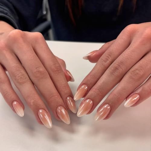 KQueenest Chrome Press On Nails French - Glitzer Ombré Rosa Nägel zum Aufkleben Mandel, Sparkle Bling Fake Nails Künstliche Fingernägel zum aufkleben Mittel, Glasiert Acryl Nägel für Frauen, 24 Stück KQueenest Chrome Press On Nails French - Glitzer Ombré Rosa Nägel zum Aufkleben Mandel, Sparkle Bling Fake Nails Künstliche Fingernägel zum aufkleben Mittel, Glasiert Acryl Nägel für Frauen, 24 Stück von KQueenest