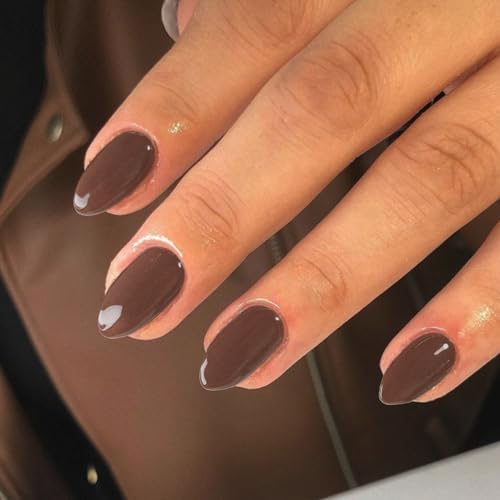 KQueenest Dunkel Braun Press On Nails Kurz, Acryl Nägel zum Aufkleben Kurz Runde, Einfarbig Fake Nails Mandel Fingernägel zum aufkleben, Glänzende Gel Kunstnägel für Frauen Alltagstauglich 24 Stück KQueenest Dunkel Braun Press On Nails Kurz, Acryl Nägel zum Aufkleben Kurz Runde, Einfarbig Fake Nails Mandel Fingernägel zum aufkleben, Glänzende Gel Kunstnägel für Frauen Alltagstauglich 24 Stück von KQueenest