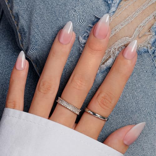 KQueenest French Press on Nails Kurz – Ombré Rosa Nägel zum Aufkleben Kurz Mandel mit Kleber, Gradient Rosa Weiß Fake Nails Set, Künstliche Nägel Set für Frauen, 24 Stück KQueenest French Press on Nails Kurz – Ombré Rosa Nägel zum Aufkleben Kurz Mandel mit Kleber, Gradient Rosa Weiß Fake Nails Set, Künstliche Nägel Set für Frauen, 24 Stück von KQueenest