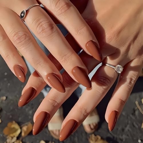 KQueenest Hell Braun Press On Nails Mittel Mandel - Acryl Nägel zum Aufkleben, Natürlich Einfarbig Fake Nails Fingernägel zum aufkleben, Glänzende Gel Full Cover Kunstnägel für Frauen 24 Stück KQueenest Hell Braun Press On Nails Mittel Mandel - Acryl Nägel zum Aufkleben, Natürlich Einfarbig Fake Nails Fingernägel zum aufkleben, Glänzende Gel Full Cover Kunstnägel für Frauen 24 Stück von KQueenest