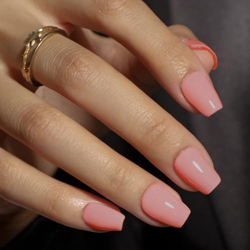 KQueenest Press on Nails Kurz mit Kleber – Sheer Dunkel Rosa Nägel zum Aufkleben Kurz Sarg, Einfarbig Mittel Ballerina Fake Nails Mauve, Künstliche Nägel Set für Frauen & Mädchen, 30 Stück von KQueenest