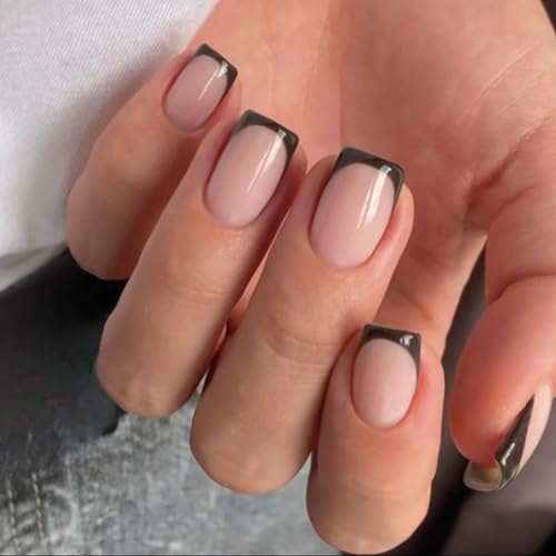 KQueenest Soft Gel Press On Nails French Tip - 30 Stück Braun Nägel zum Aufkleben Kurz Eckig, Natürlich Fake Nails Künstliche Fingernägel, Glänzende Acryl Full Cover French Nägel für Frauen KQueenest Soft Gel Press On Nails French Tip - 30 Stück Braun Nägel zum Aufkleben Kurz Eckig, Natürlich Fake Nails Künstliche Fingernägel, Glänzende Acryl Full Cover French Nägel für Frauen von KQueenest