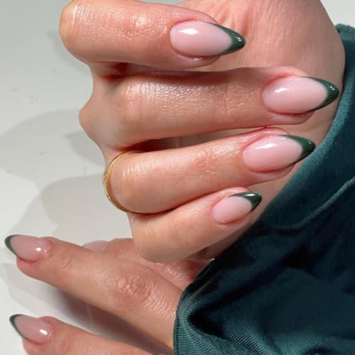 KQueenest Soft Gel Press On Nails French Tip - 30 Stück Dunkel Grün Nägel zum Aufkleben Kurz Mandel, Natürlich Fake Nails Künstliche Fingernägel, Acryl Full Cover French Nägel für Frauen KQueenest Soft Gel Press On Nails French Tip - 30 Stück Dunkel Grün Nägel zum Aufkleben Kurz Mandel, Natürlich Fake Nails Künstliche Fingernägel, Acryl Full Cover French Nägel für Frauen von KQueenest