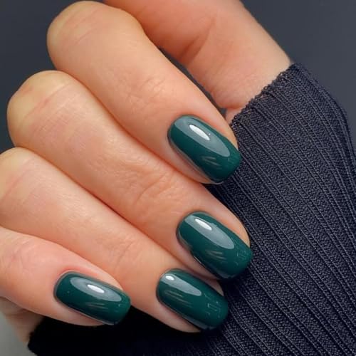 KQueenest Tannen Grün Press On Nails Kurz Eckig - Künstliche Nägel zum Aufkleben Kurz, Natürlich Einfarbig Fake Nails Fingernägel zum aufkleben, Glänzende Gel Acryl Nägel für Frauen, 24 Stück KQueenest Tannen Grün Press On Nails Kurz Eckig - Künstliche Nägel zum Aufkleben Kurz, Natürlich Einfarbig Fake Nails Fingernägel zum aufkleben, Glänzende Gel Acryl Nägel für Frauen, 24 Stück von KQueenest