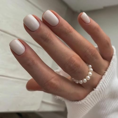KQueenest Weiß Press On Nails Kurz Eckig - Künstliche Nägel zum Aufkleben Kurz, Natürlich Einfarbig Fake Nails Fingernägel zum aufkleben, Glänzende Gel Full Cover Acryl Nägel für Frauen, 24 Stück KQueenest Weiß Press On Nails Kurz Eckig - Künstliche Nägel zum Aufkleben Kurz, Natürlich Einfarbig Fake Nails Fingernägel zum aufkleben, Glänzende Gel Full Cover Acryl Nägel für Frauen, 24 Stück von KQueenest