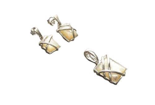 Square Earrings Set - Square shape - 925 Sterling Silver - White Shell - Modern Style - Filigree - Trending - Boho - Earrings ands Pendant (Make your choice : Set=Earrings+Pendant, Gift Wrapping:Free von KRAMIKE