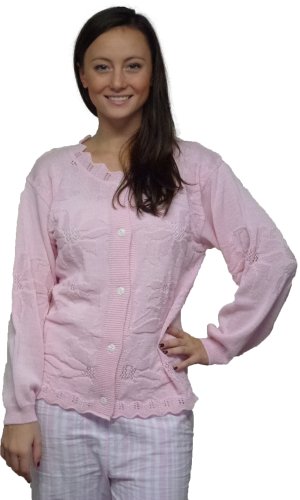 Bettjacke in Blumenmuster, Rosa, Gr. 42/44 von Kranz