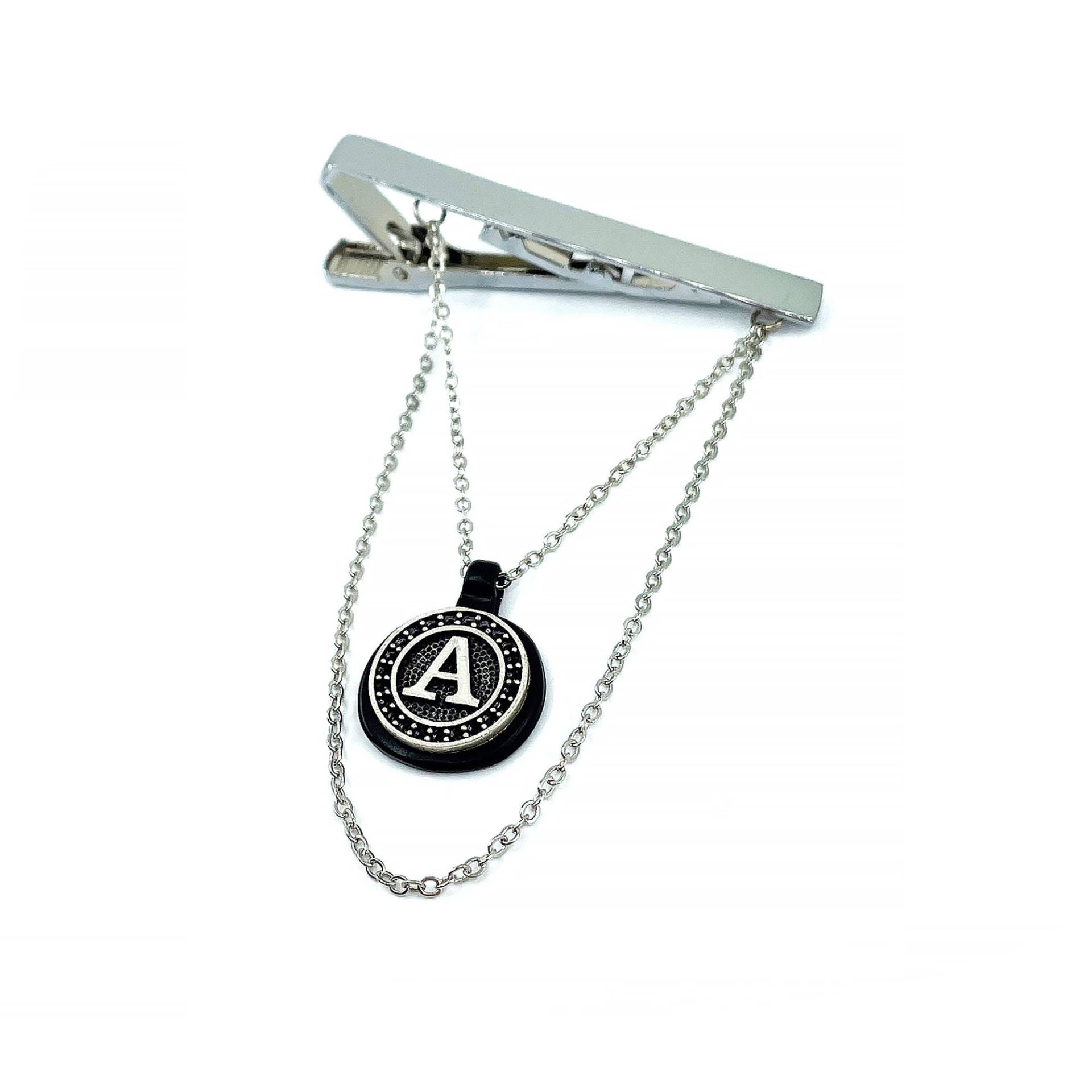 Personalisierte Krawattenklammer Kette, Silber Tie Bar Initial Personalisiertes Geschenk Für Männer, Kapitalisieren Einzigartiges Geschenk von KRAVATKOLIK