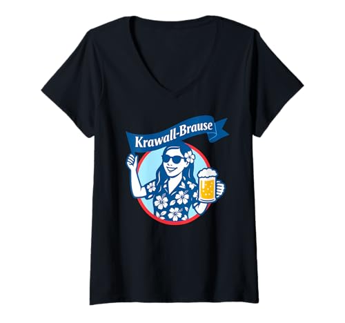 Damen KRAWALL-BRAUSE 2 - Lecker Bierchen Bier Brause Krawallbrause T-Shirt mit V-Ausschnitt Damen KRAWALL-BRAUSE 2 - Lecker Bierchen Bier Brause Krawallbrause T-Shirt mit V-Ausschnitt von KRAWALLBRAUSE - Bierliebhaber - Lecker Bierchen