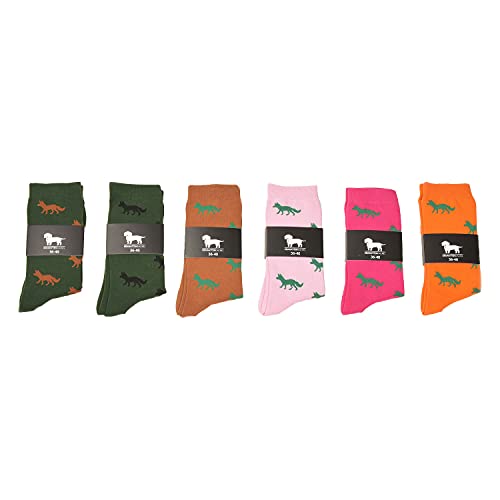 KRAWATTENDACKEL Fuchssocken/Business-Socken - Unisex für Damen & Herren - Modell und Größen nach Auswahl | Jagd/Jäger 443 Grün Fuchs Braun 41-46 von KRAWATTENDACKEL