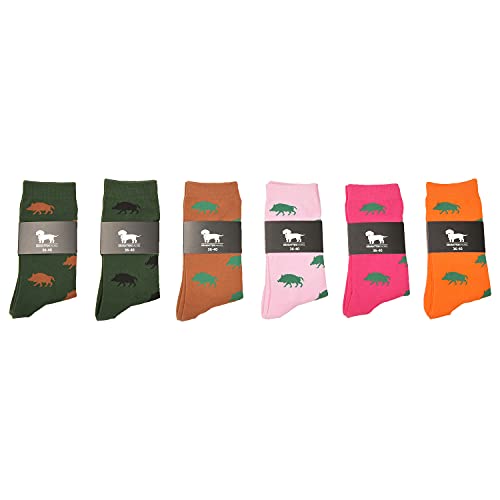 KRAWATTENDACKEL Wildschweinsocken/Business-Socken - Unisex für Damen & Herren - Modell und Größen nach Auswahl | Jagd/Jäger 463 Grün Wildschwein Braun 41-46 von KRAWATTENDACKEL