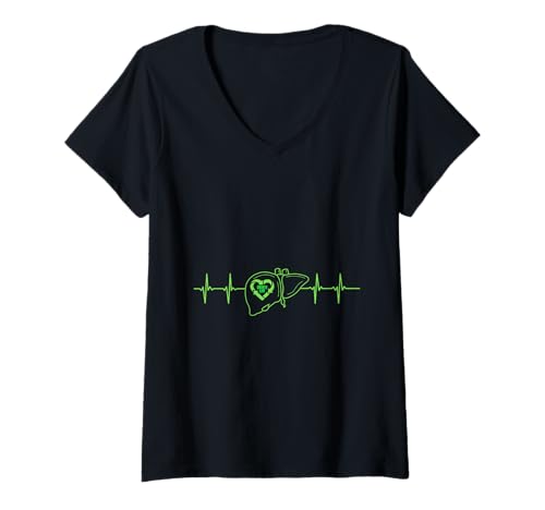 Damen LEBERTRANSPLANTATION Spenden Leben T-Shirt mit V-Ausschnitt von KRAZYAMERICANHACKER