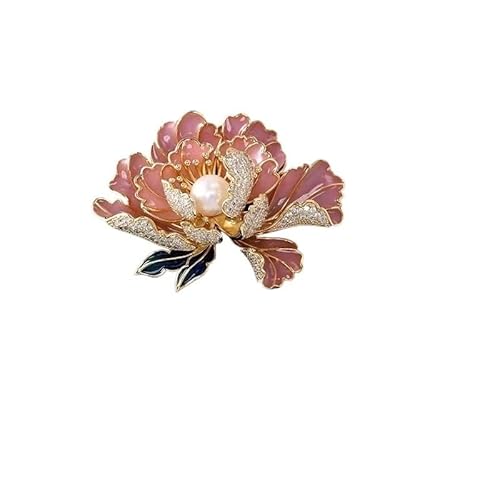 Clothes Accessories Handmade Collar Clips Dress Lapel Pin Brooch Exquisite Inlay Rhinestone Brooches Corsage Collar Pin for Women Shawl Pin (Color : Peony Blossoms) von KRCO