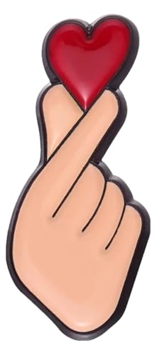 Anstecknadel mit Süßer Liebesgeste, Cartoon Emaille Pin für Damen von KREATIONS