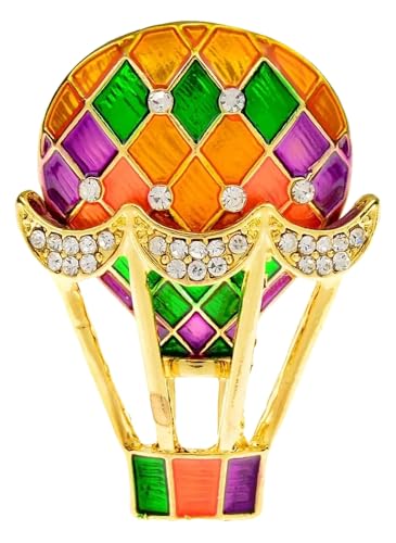 Emaille Heißluftballon Brosche, Strass-Pin Damen von KREATIONS