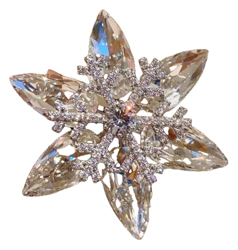 Funkelnde Schneeflocken Brosche Damen Zirkonia Schmuck Accessoire von KREATIONS