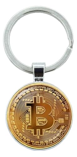 KREATIONS Bitcoin Schlüsselanhänger Glas Cabochon Metall Anhänger von KREATIONS