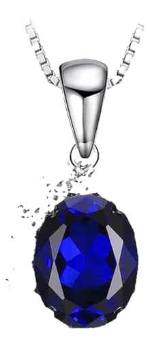 KREATIONS Damen-Halskette mit 2.5ct Saphir und 925 Sterling Silber Anhänger von KREATIONS